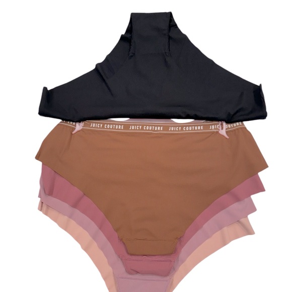 JUICY COUTURE Intimates 5 Pack Panties No Panty Lines Ribbed STYLE JC1626 NWT XL - Picture 10 of 11